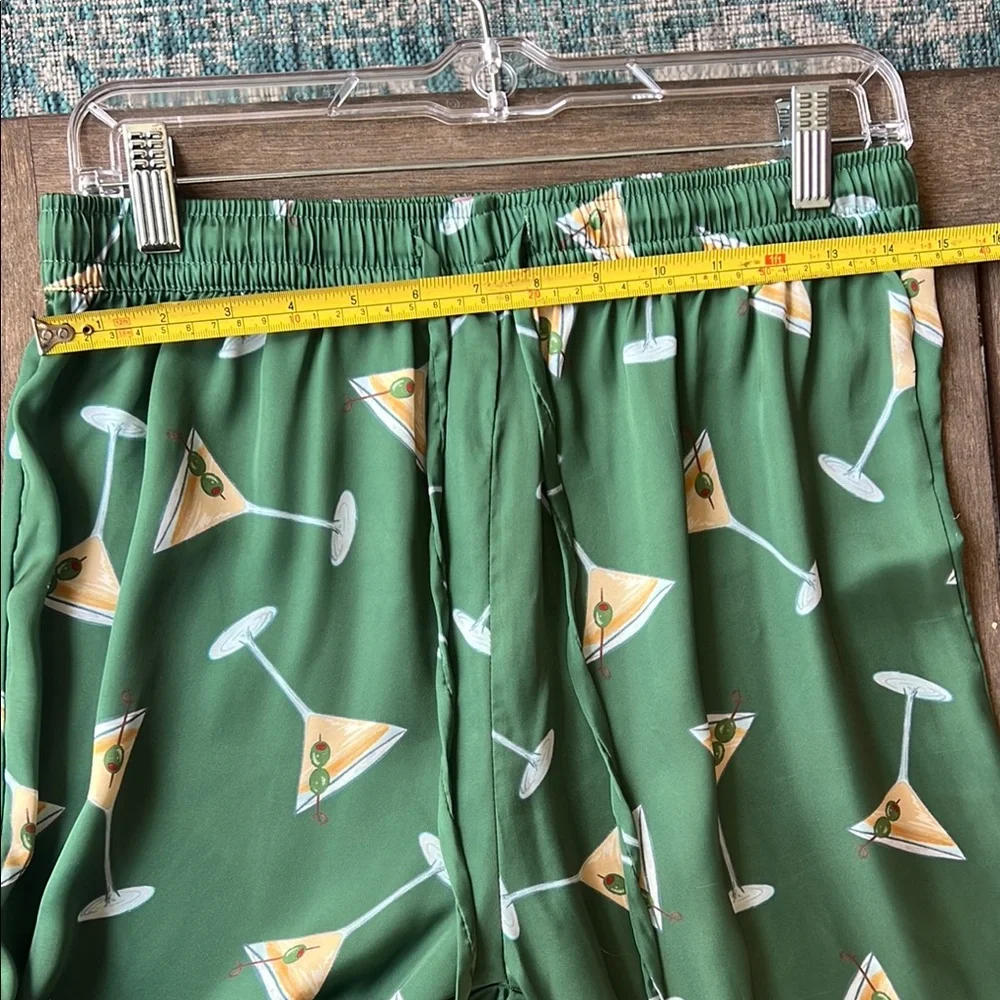 Show Me Your MuMu Green Martini Print Satin Pajama Set